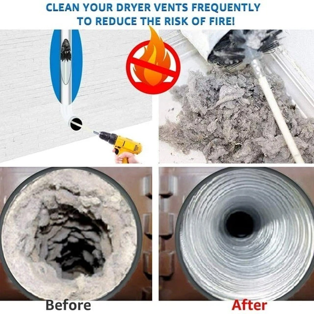Chimney Cleaning Brush Kit for Fireplace & Flue with Extendable Rods