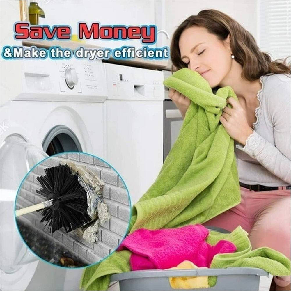 Chimney Cleaning Brush Kit for Fireplace & Flue with Extendable Rods