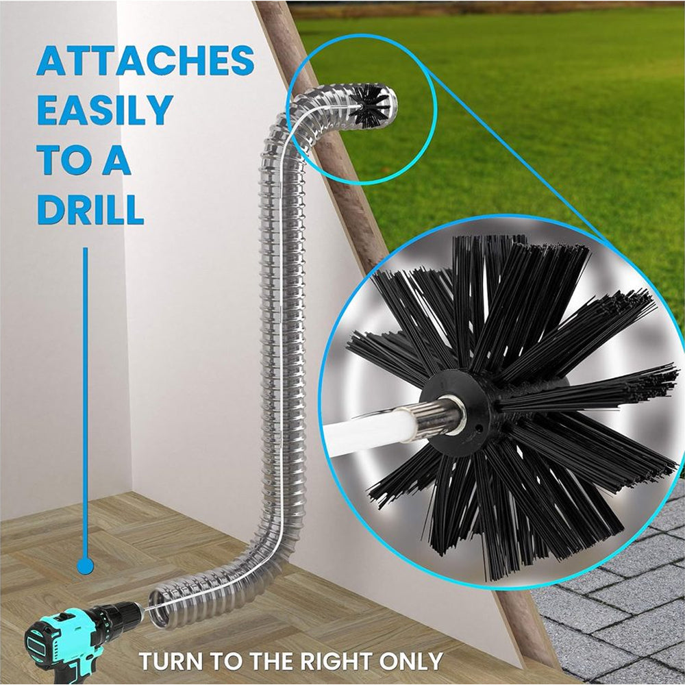 Chimney Cleaning Brush Kit for Fireplace & Flue with Extendable Rods