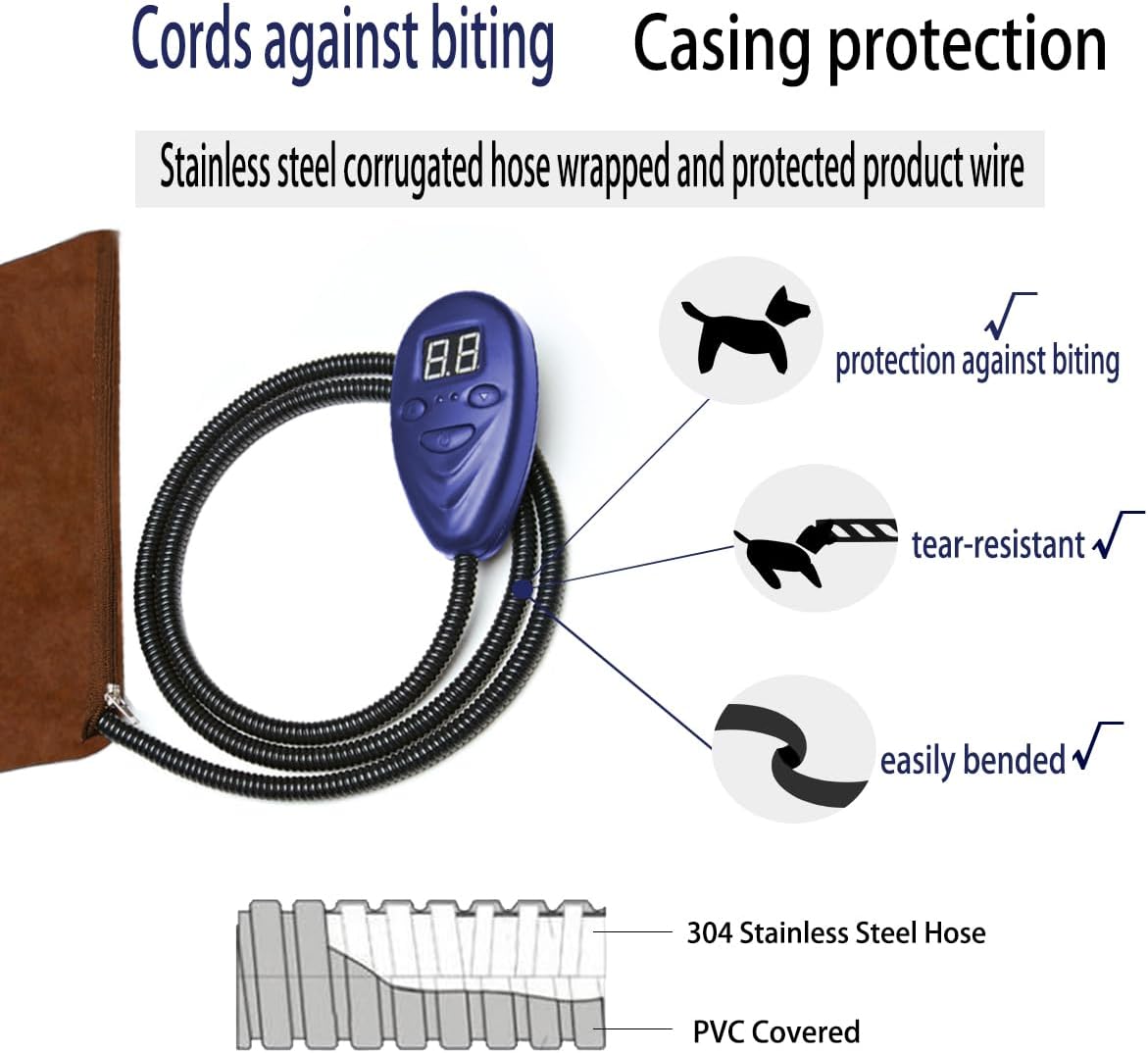 Electric Pet Heat Pad Heating Mat Heated Blanket Dog Cat Bed Thermal Protection Timer with 2 Cloth Covers
