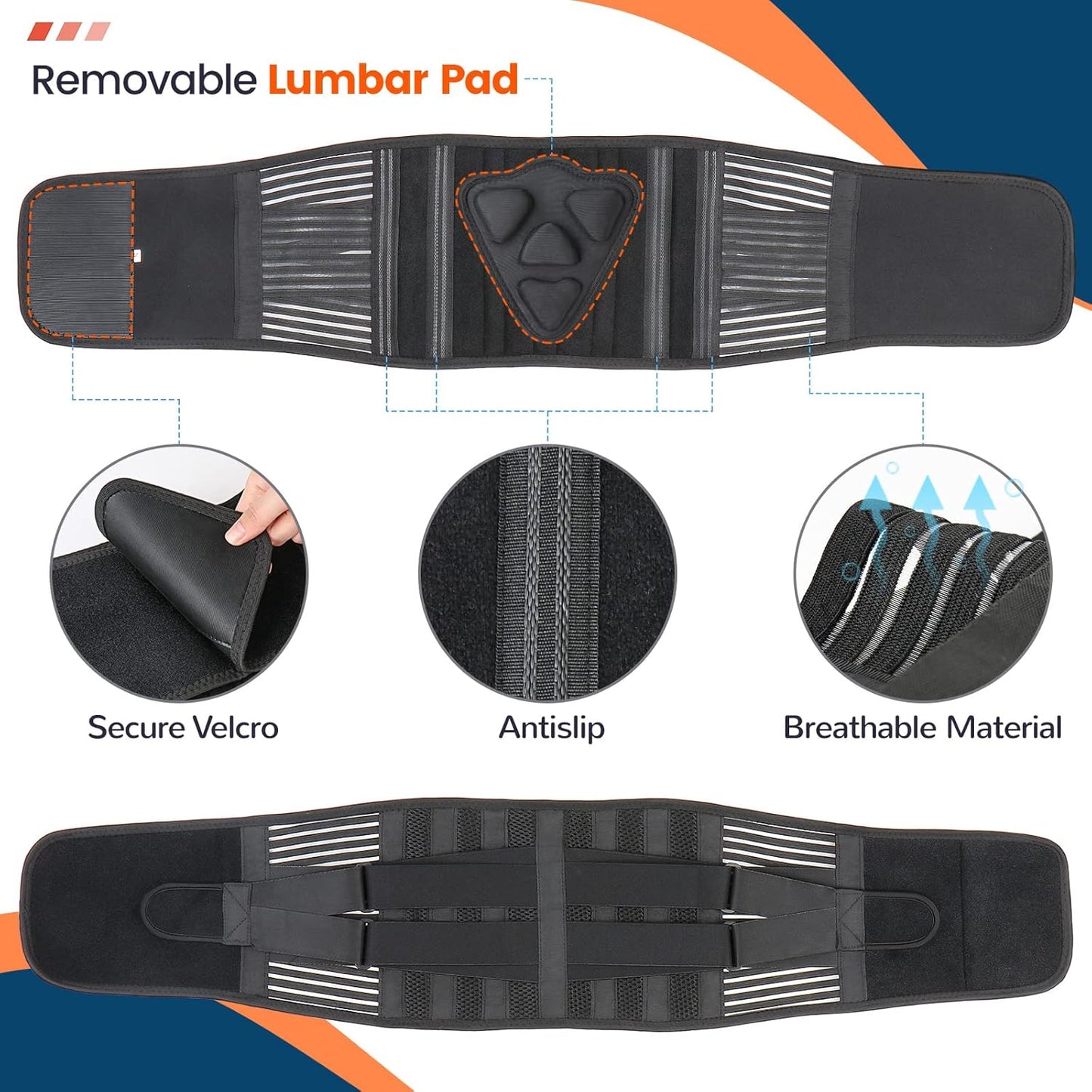 Lower Back Brace Waist Support Belt Lumbar Support Belt for Men Women