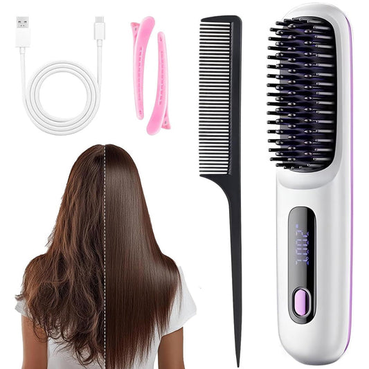 Cordless LCD Hair Straightening Brush