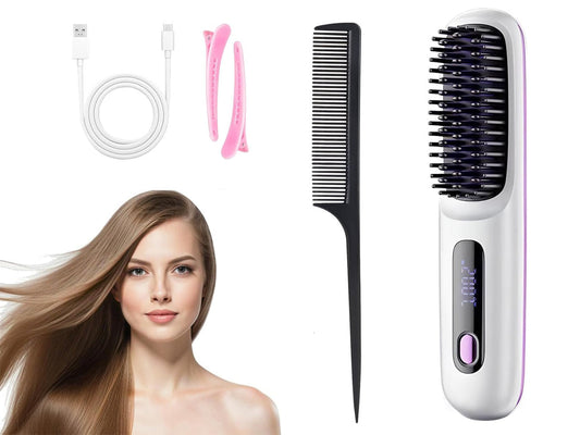 Cordless LCD Hair Straightening Brush