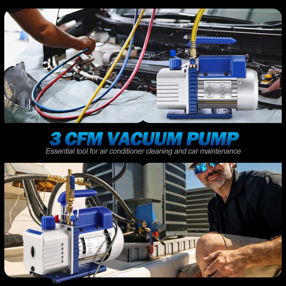 3CM Vacuum Suction Pump for Refrigerant and Air Conditioning