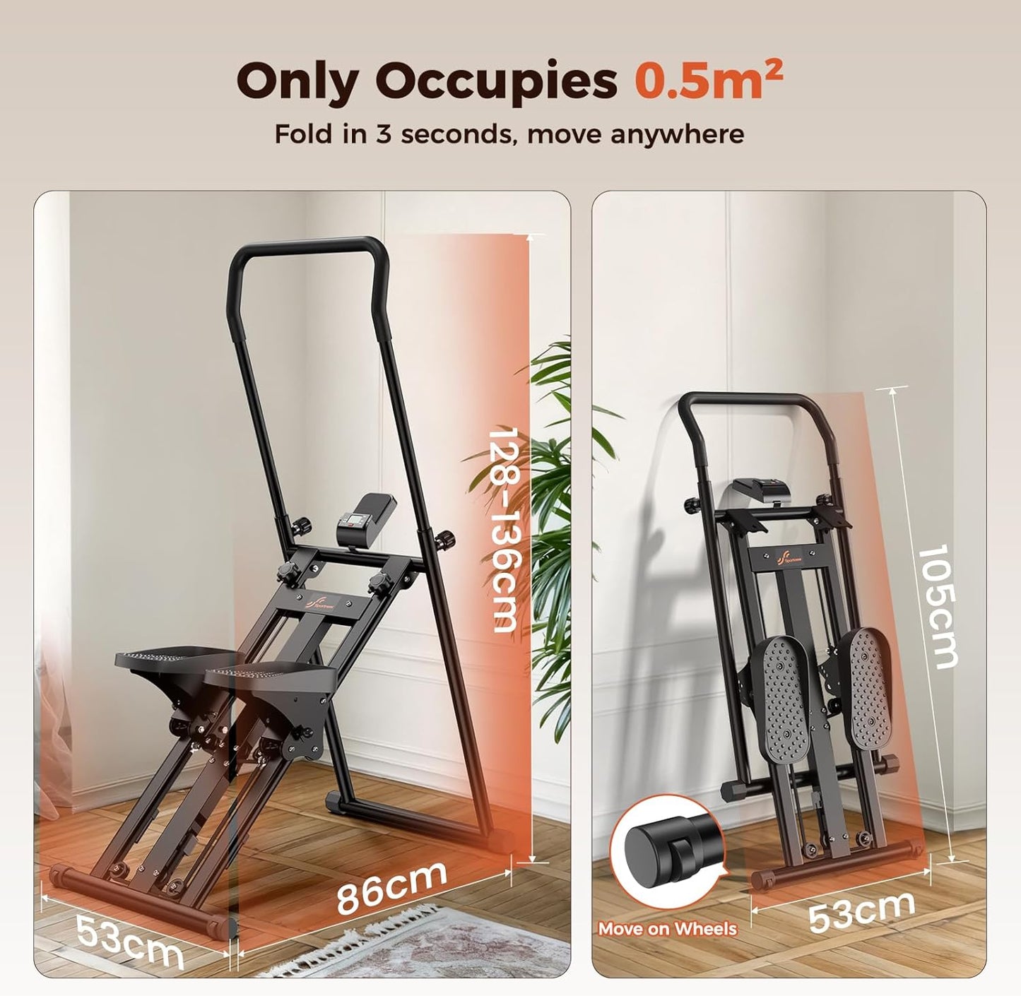 Foldable Stair Stepper for Exercise at Home Fitness Steppers