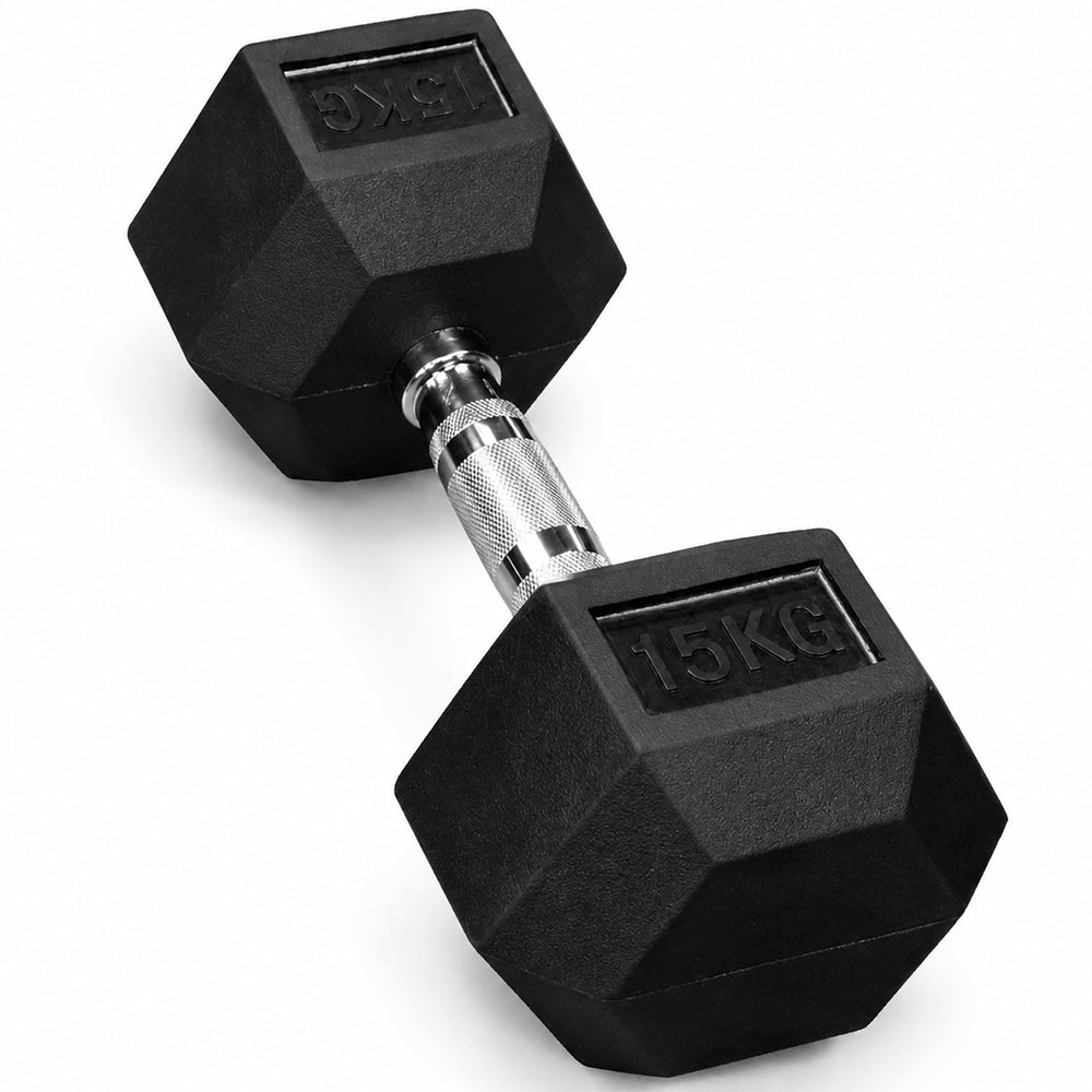 15kg Rubber Hex Dumbbell
