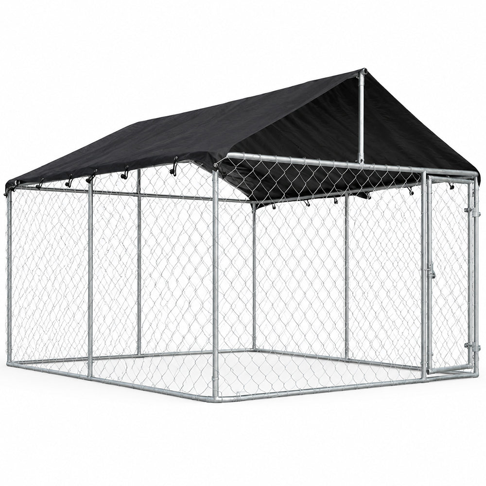 Outdoor Dog Run with Shade Sail 3 x 3 x 1.8m
