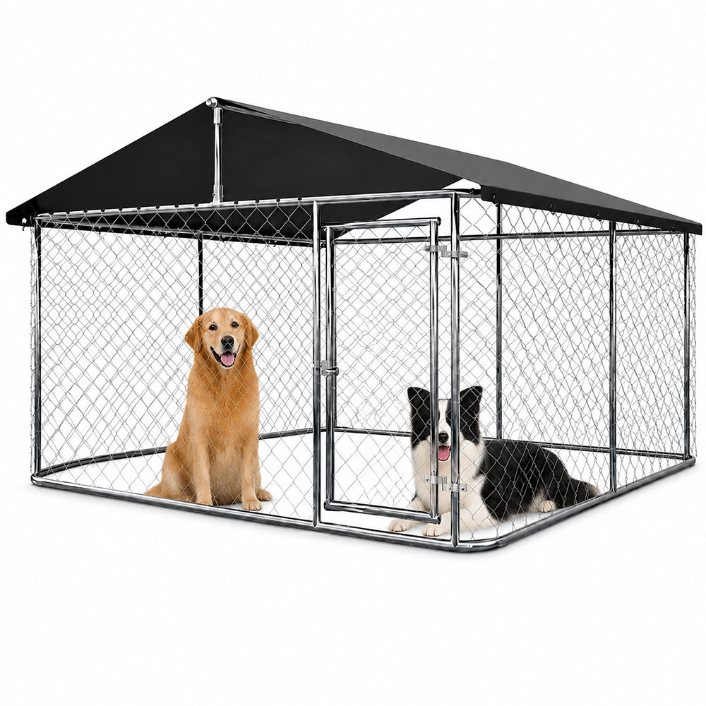 Outdoor Dog Run with Shade Sail 4x3x1.8m
