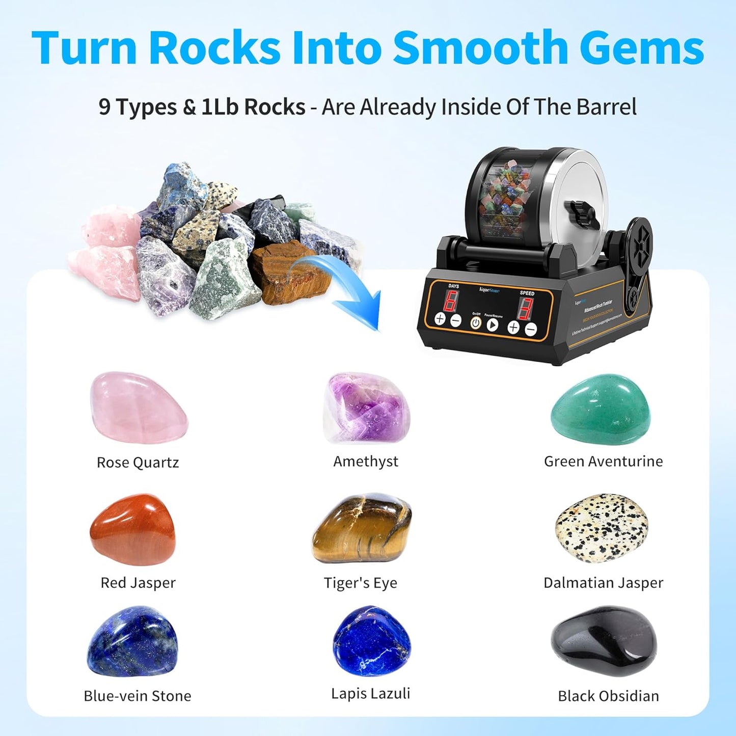 Electronic Rock Tumbler Kit Polishing Machine