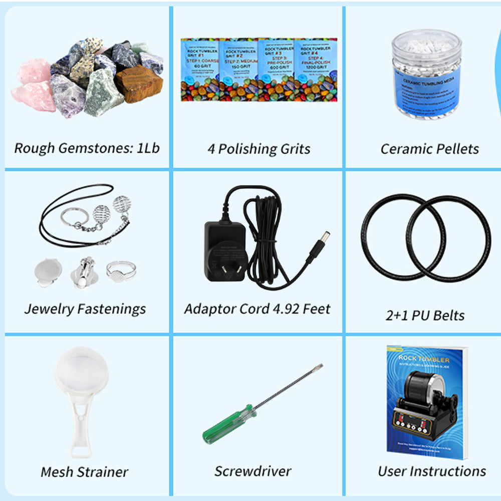 Electronic Rock Tumbler Kit Polishing Machine