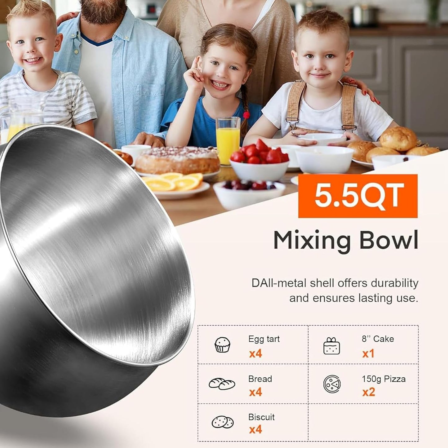 6L Stand Mixer with Blender & Grinder