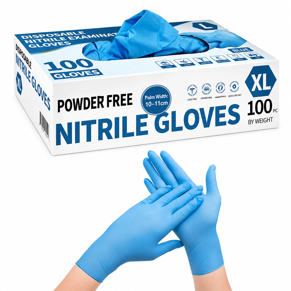 100x Disposable Nitrile Gloves Blue- XL