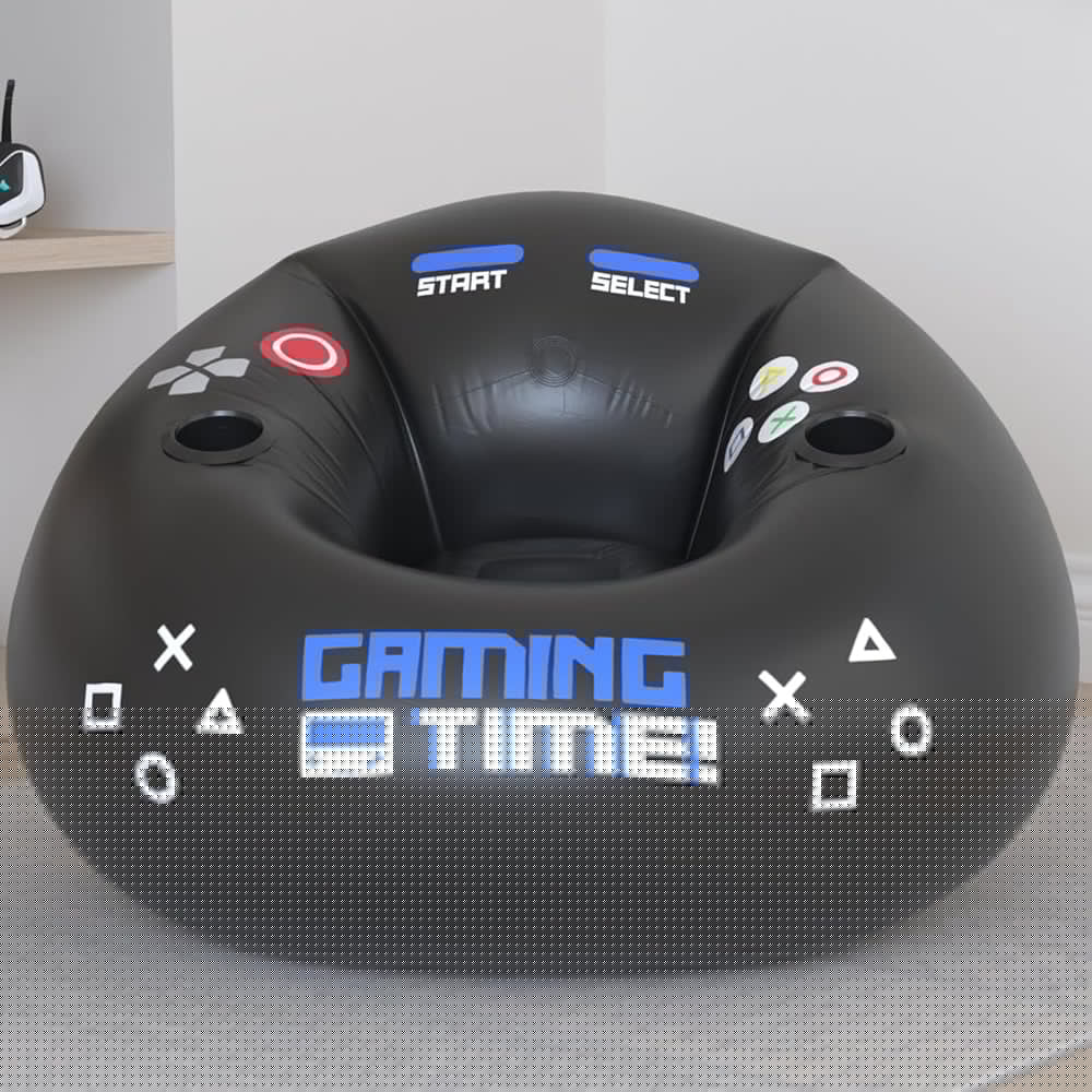 Inflatable Gaming Chair Portable Lounge Chair with Cup Holder