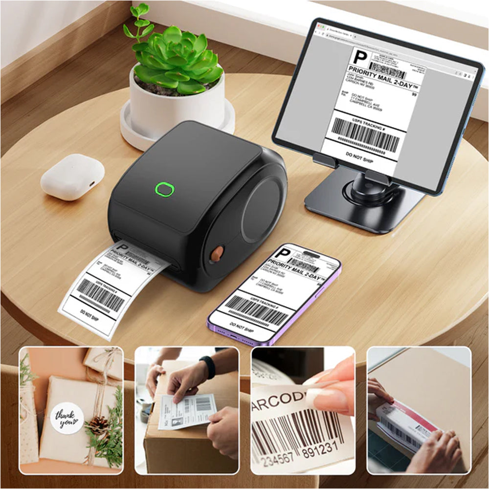 Portable Thermal Label Printer USB & Bluetooth Direct Thermal, High-Speed Printing
