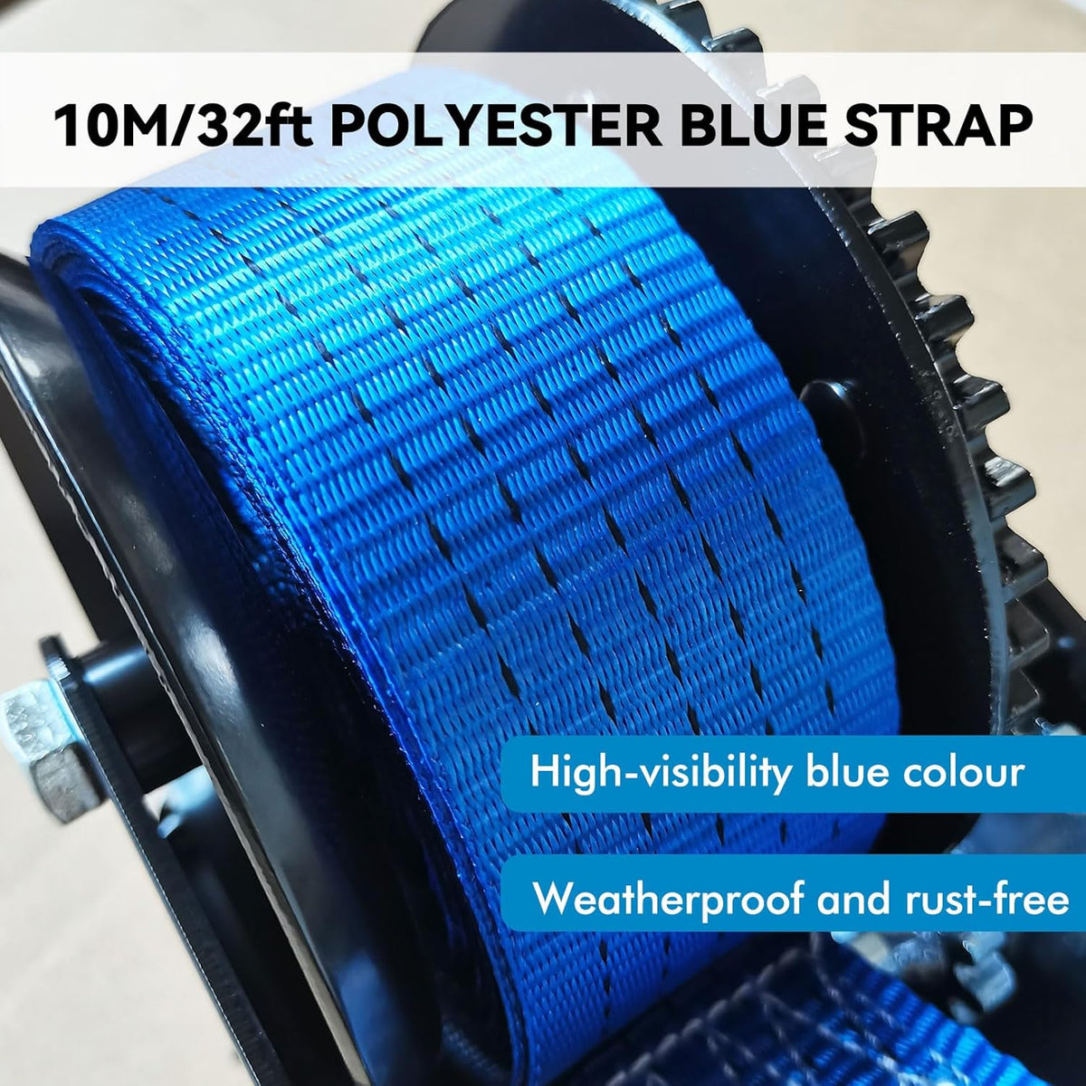 Boat Trailer Winch 3500lb Dual Speed 10m Strap Hand Winch