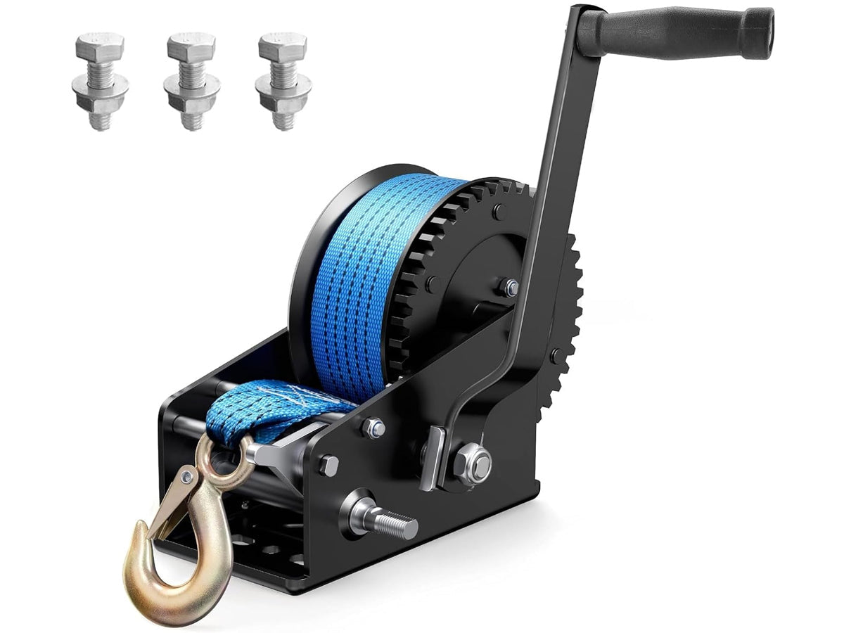 Boat Trailer Winch 3500lb Dual Speed 10m Strap Hand Winch