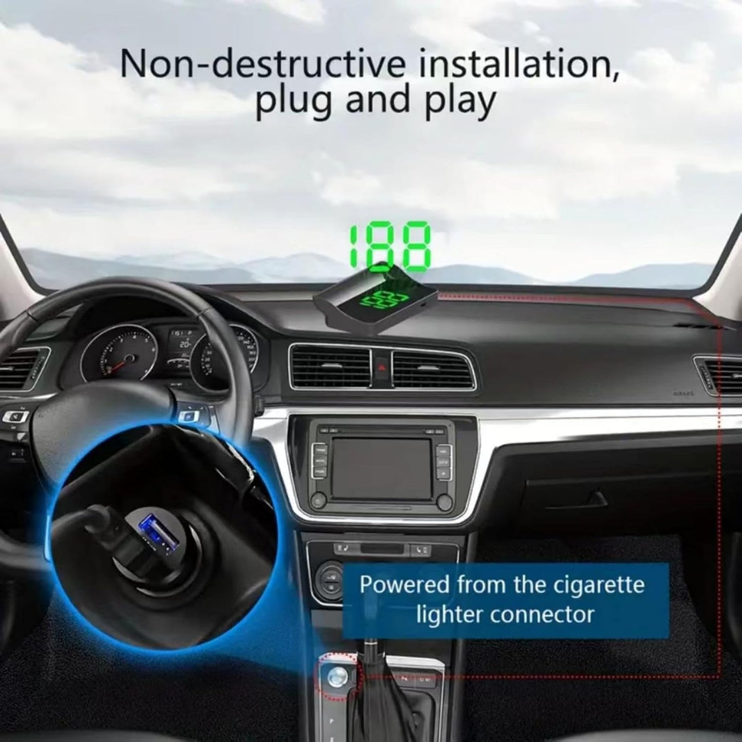 Digital Speedometer Universal GPS Car HUD Head Up Display