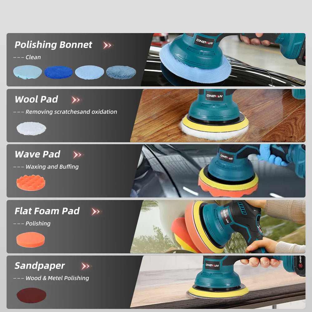 Cordless Car Buffer Polisher Compatible Makita 18V Brushless Polish Wax