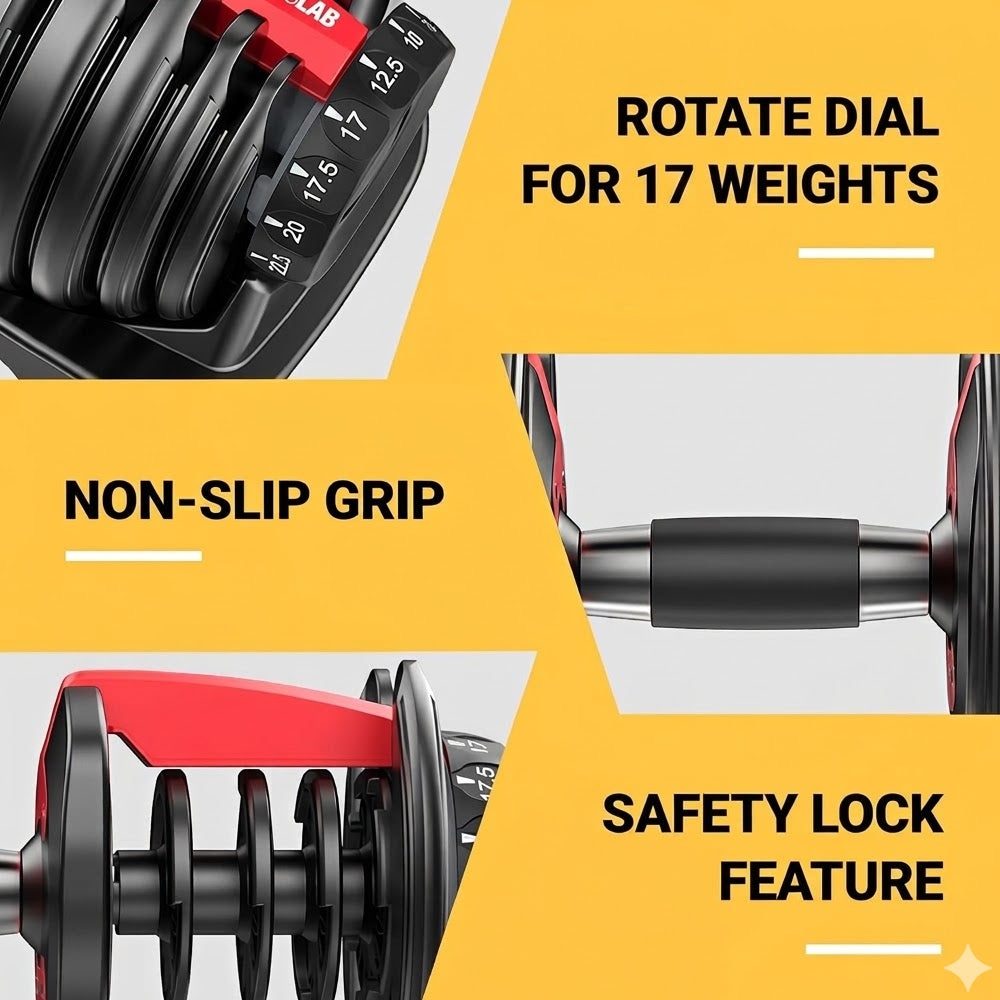 Dumbbells – 2 x 40KG Adjustable Set