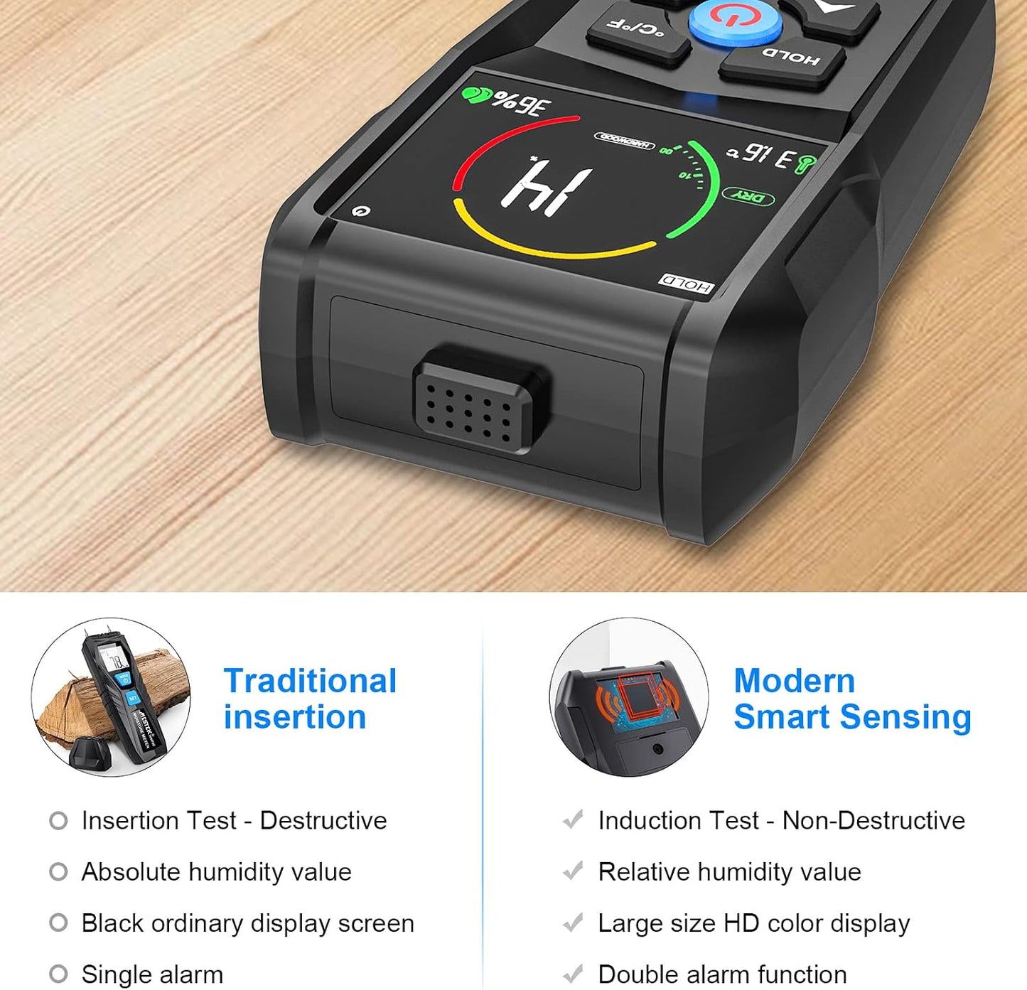 MESTEK Inductive Pinless Moisture Meter