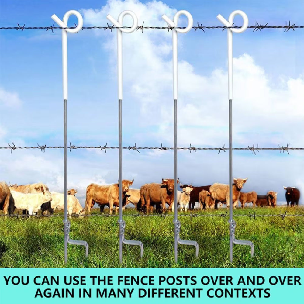20x Electric Fence Pigtail Posts Steel Tape Fencing Electric Fencing