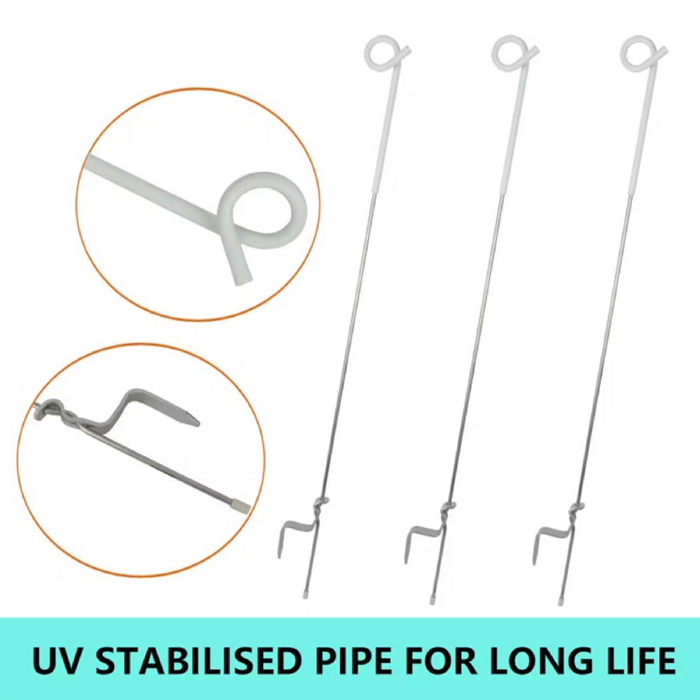 20x Electric Fence Pigtail Posts Steel Tape Fencing Electric Fencing