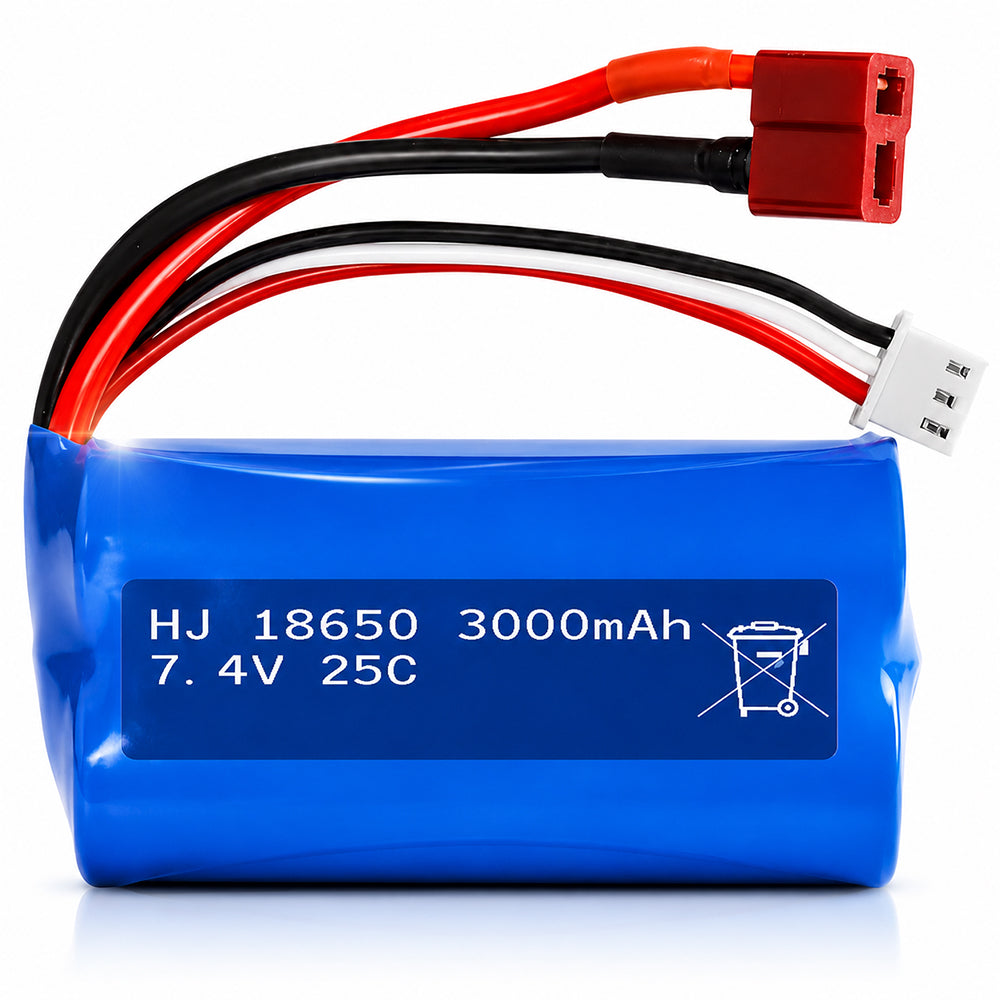 Rechargeable Battery for RC Car - 7.4V 3000mAh Li-ion