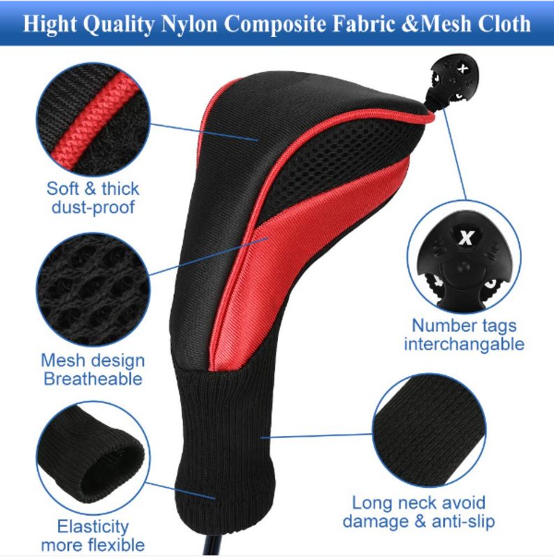 3pcs Golf Club Head Covers for Driver and Fairway Woods