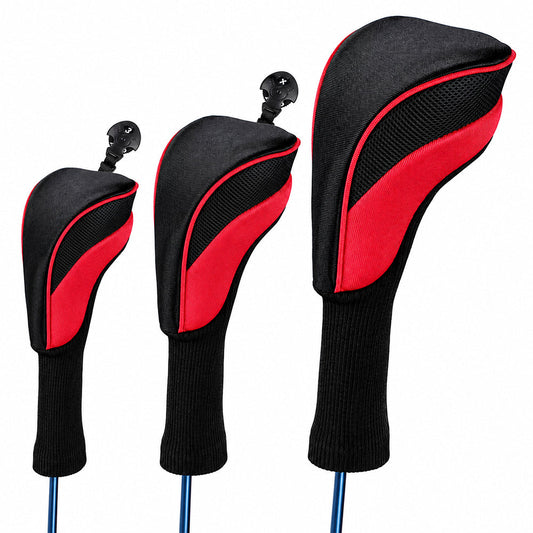 3pcs Golf Club Head Covers for Driver and Fairway Woods