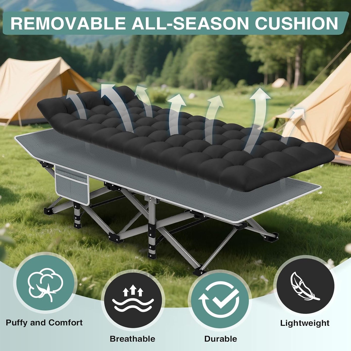 Folding Camping Bed Cots with Mattress