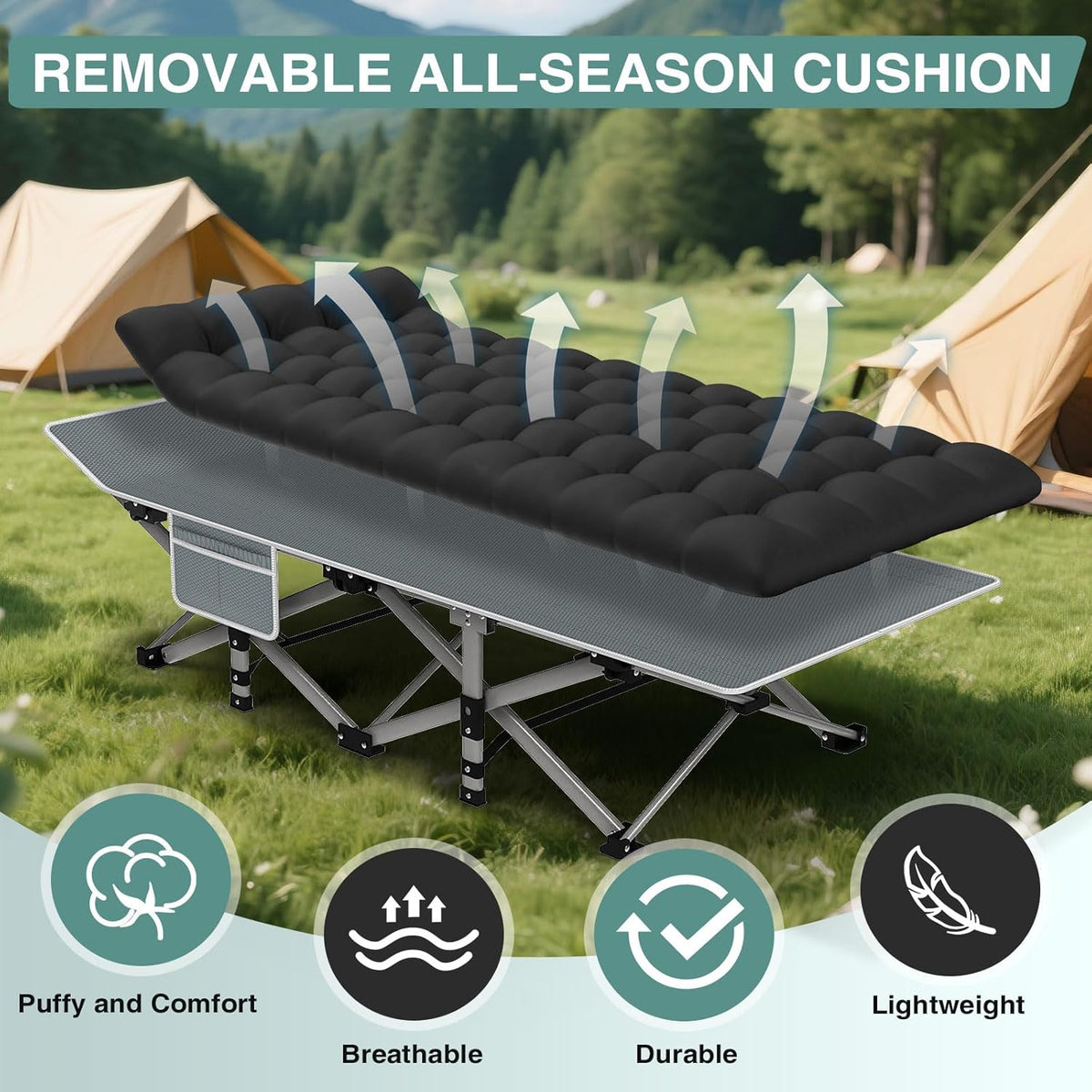 Folding Camping Bed Cots with Mattress