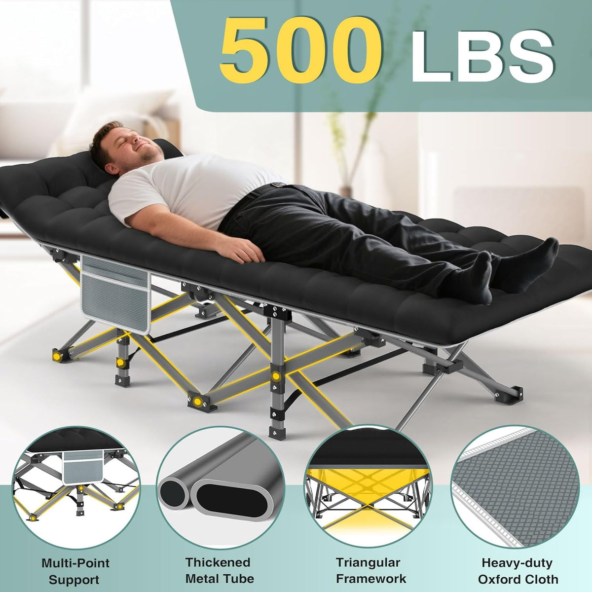 Folding Camping Bed Cots with Mattress
