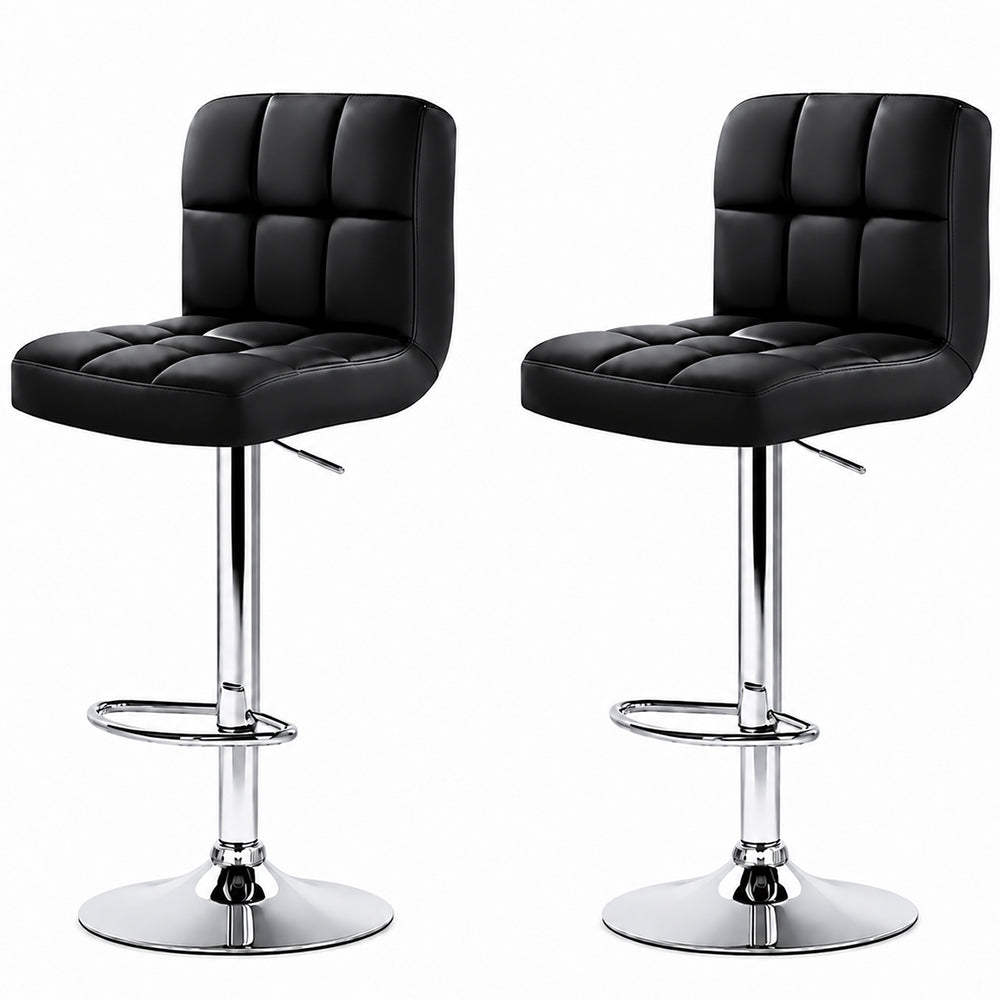 Adjustable Bar Stools  Black (Set of 2)