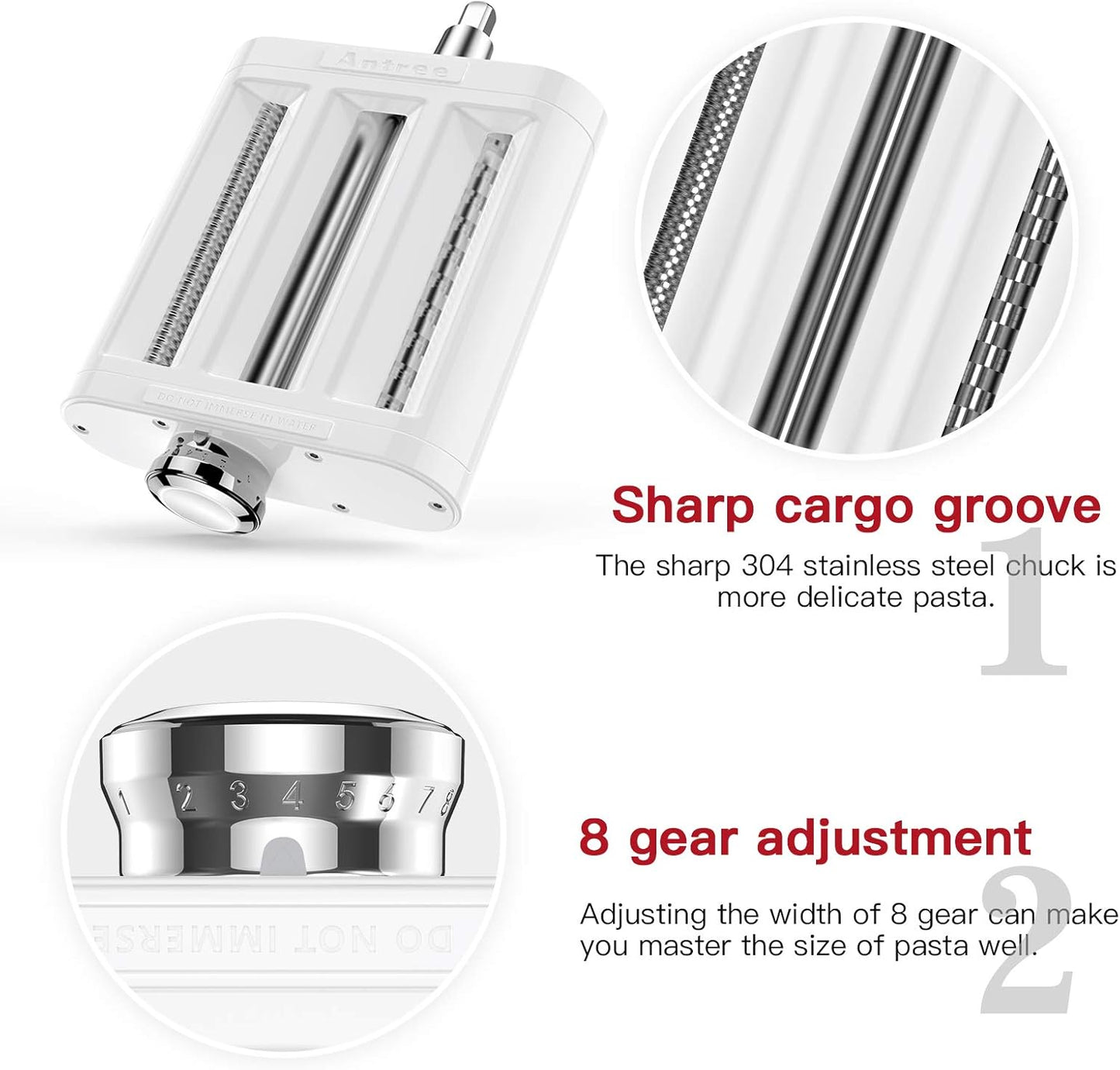 Pasta Maker Attachment for KitchenAid Stand Mixers 3 in 1 Set