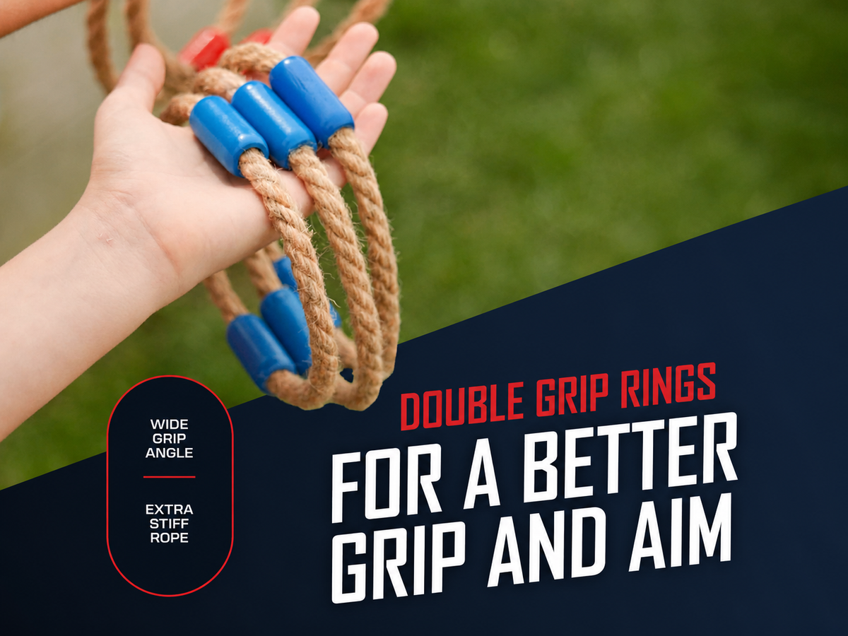 Ring Toss Game with 6 Rings, Carry Case & 4 Games – Kids Adults Outdoor Fun