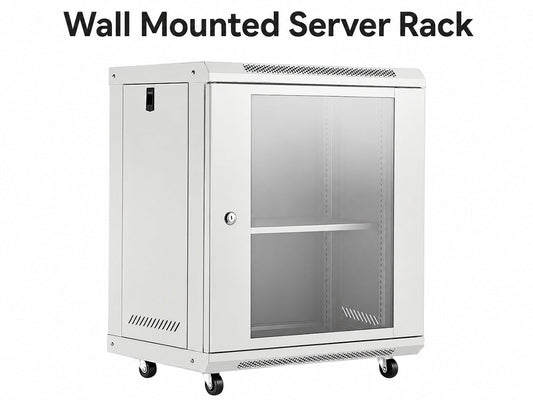 12U Network Server Cabinet Wall Mount Data Rack Enclosure 19 Inch Deep with Locking Glass Door