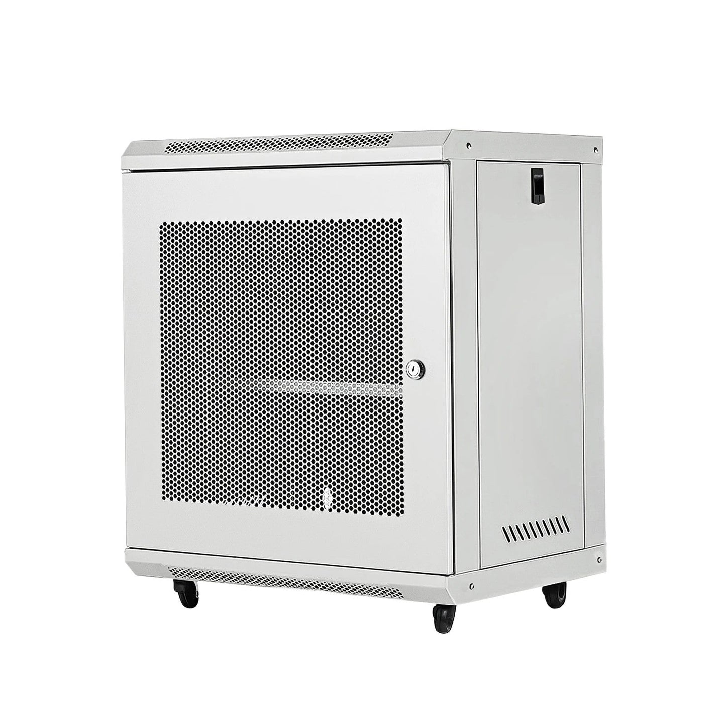 12U Network Server Cabinet Wall Mount Data Rack Enclosure 19 Inch Deep with Locking Glass Door