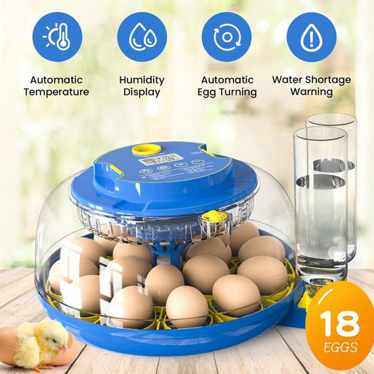 18 Eggs Incubator Hatcher Breeder Automatic Egg Hatching Chicken Duck Bird
