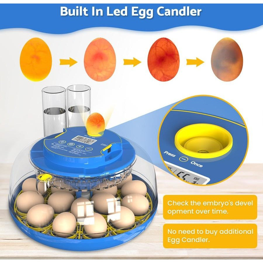 18 Eggs Incubator Hatcher Breeder Automatic Egg Hatching Chicken Duck Bird