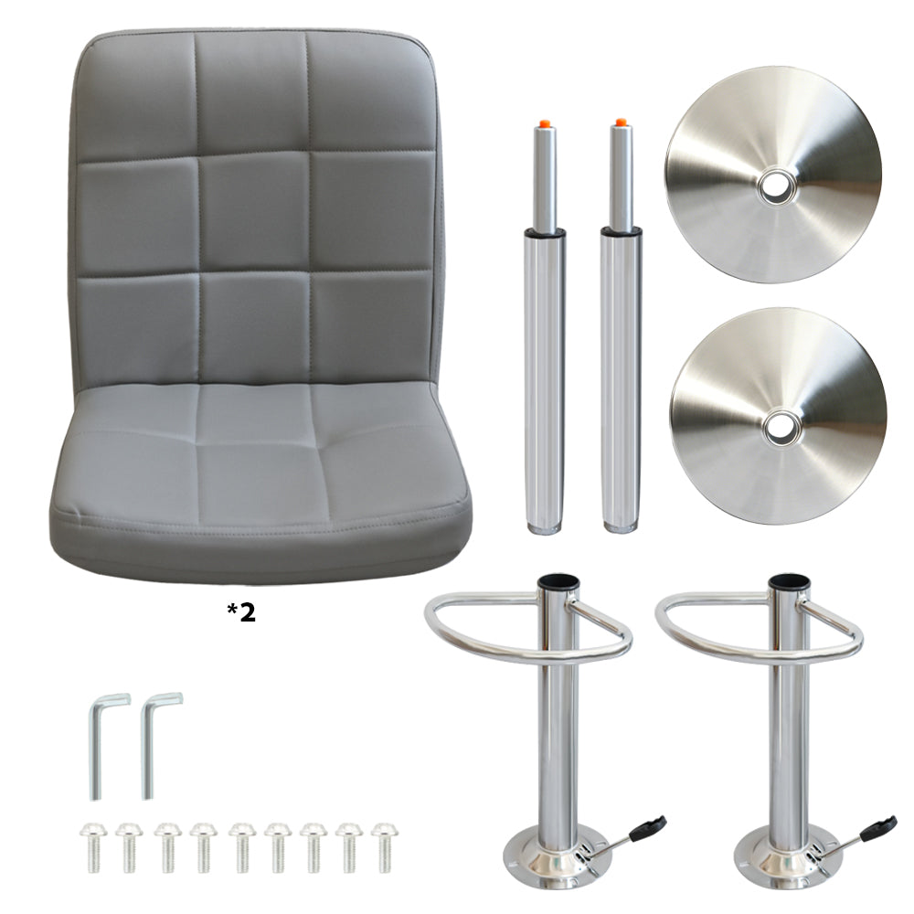 Adjustable Bar Stools Grey (Set of 2)