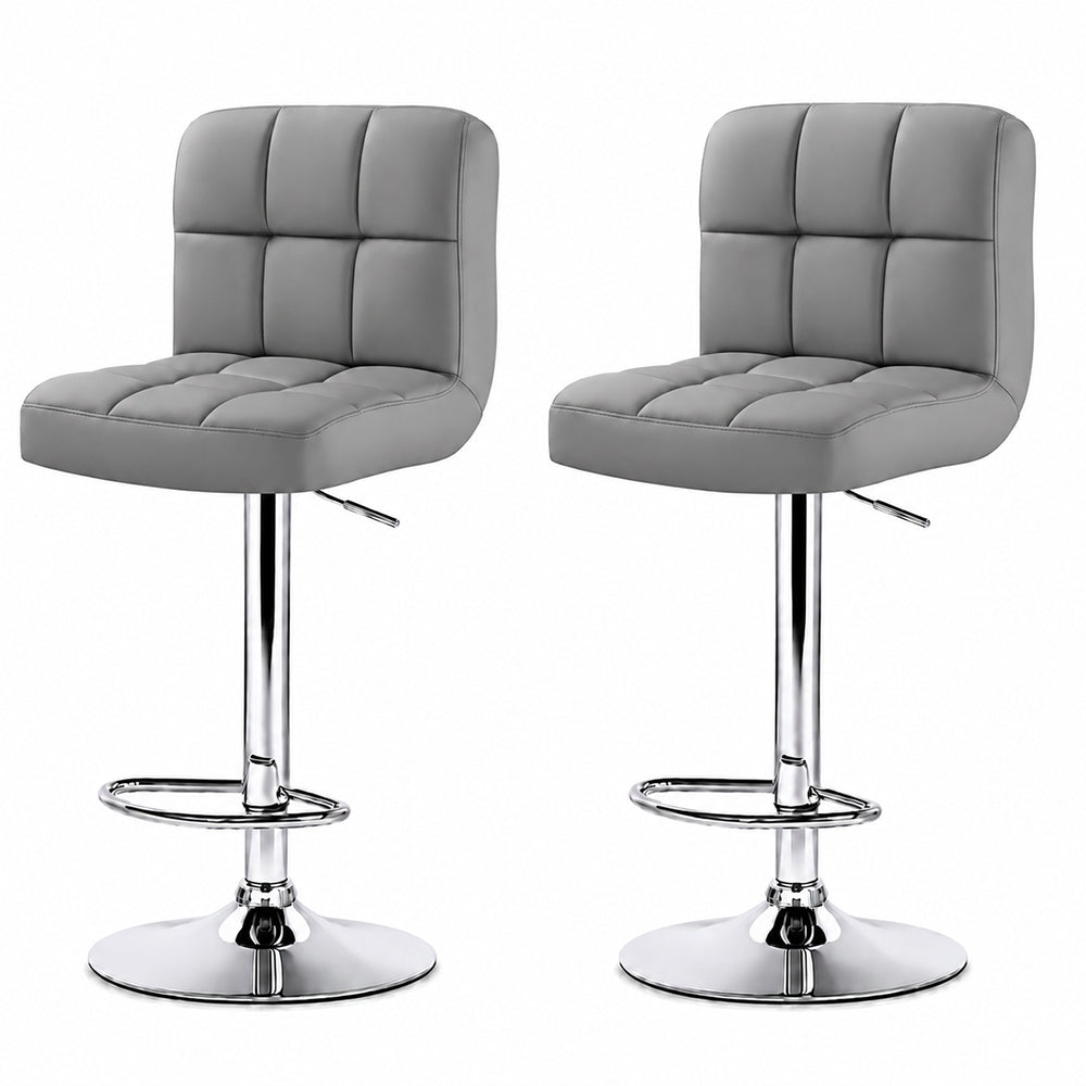 Adjustable Bar Stools Grey (Set of 2)