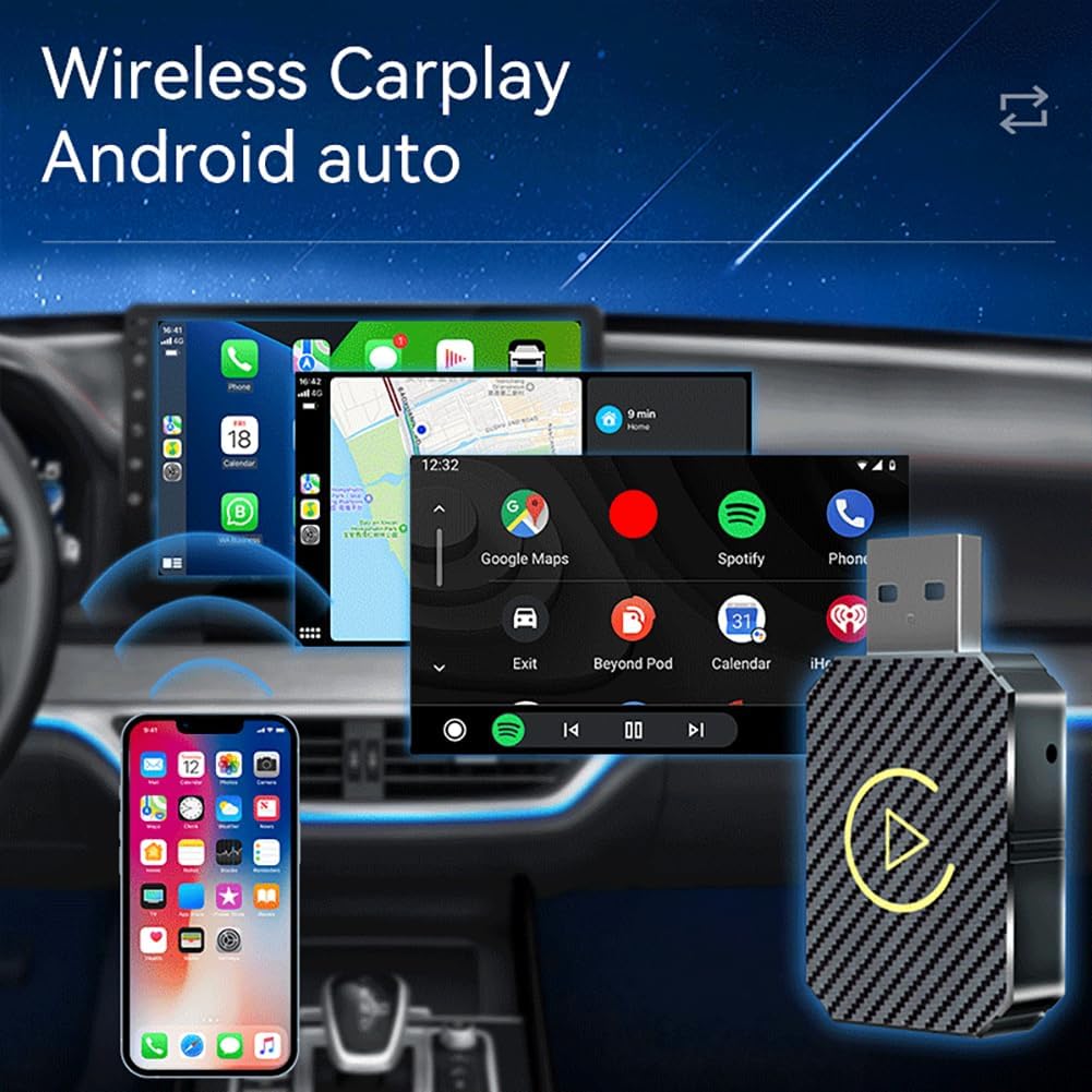 Wireless Carplay Android Auto Adapter USB Car Connect Dongle
