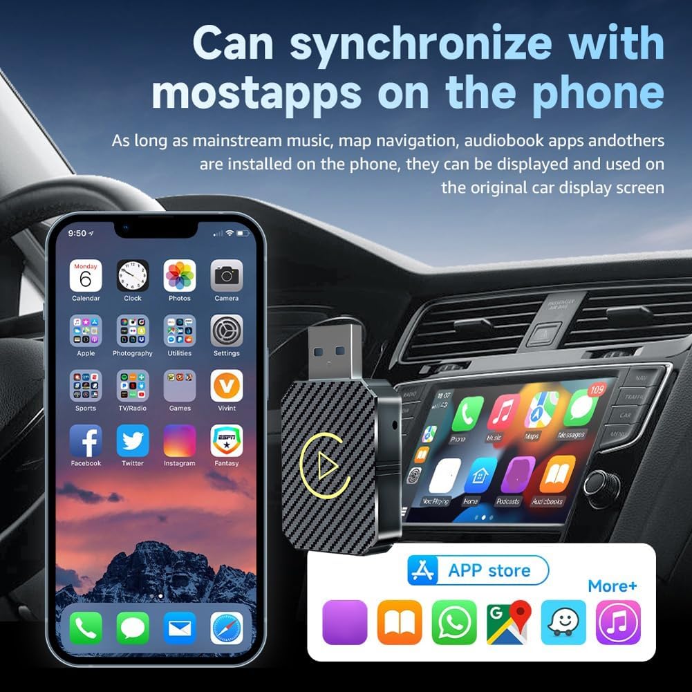 Wireless Carplay Android Auto Adapter USB Car Connect Dongle