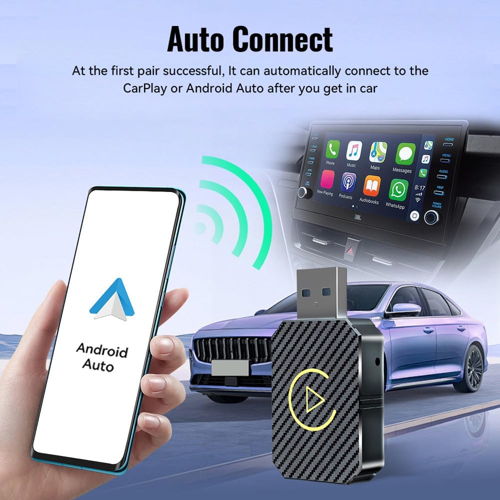 Wireless Carplay Android Auto Adapter USB Car Connect Dongle