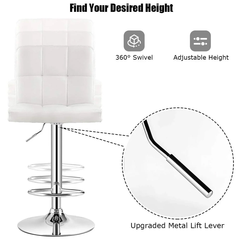 Adjustable Bar Stools  White (Set of 2)