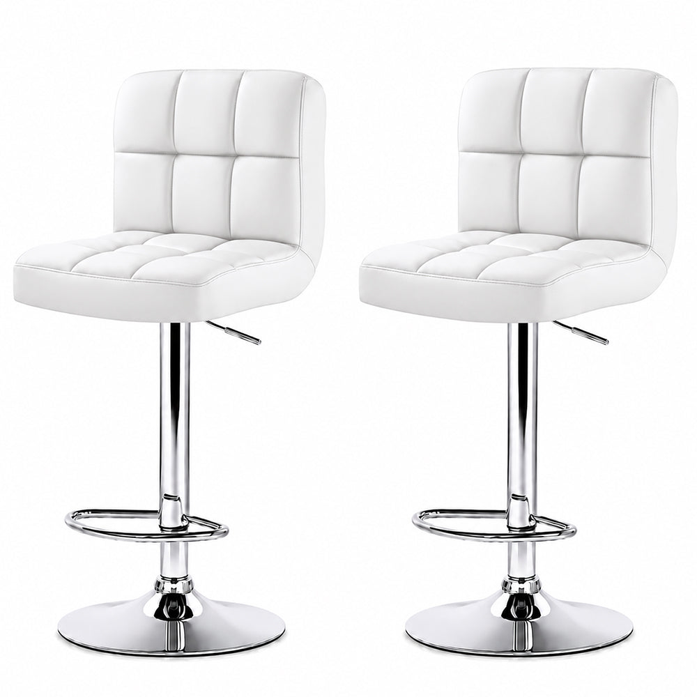 Adjustable Bar Stools  White (Set of 2)