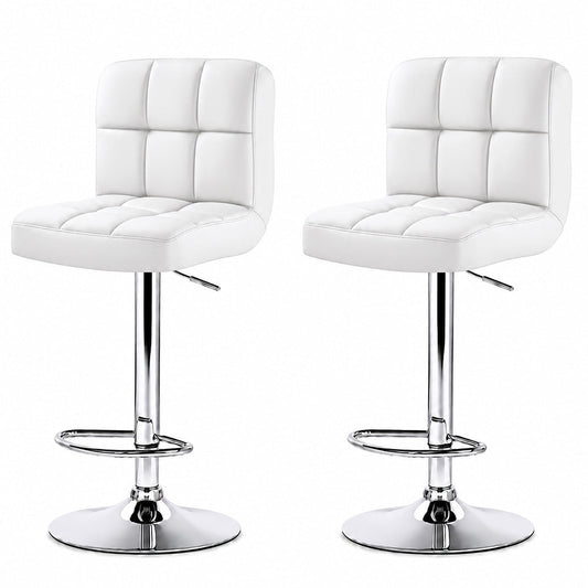 Adjustable Bar Stools  White (Set of 2)