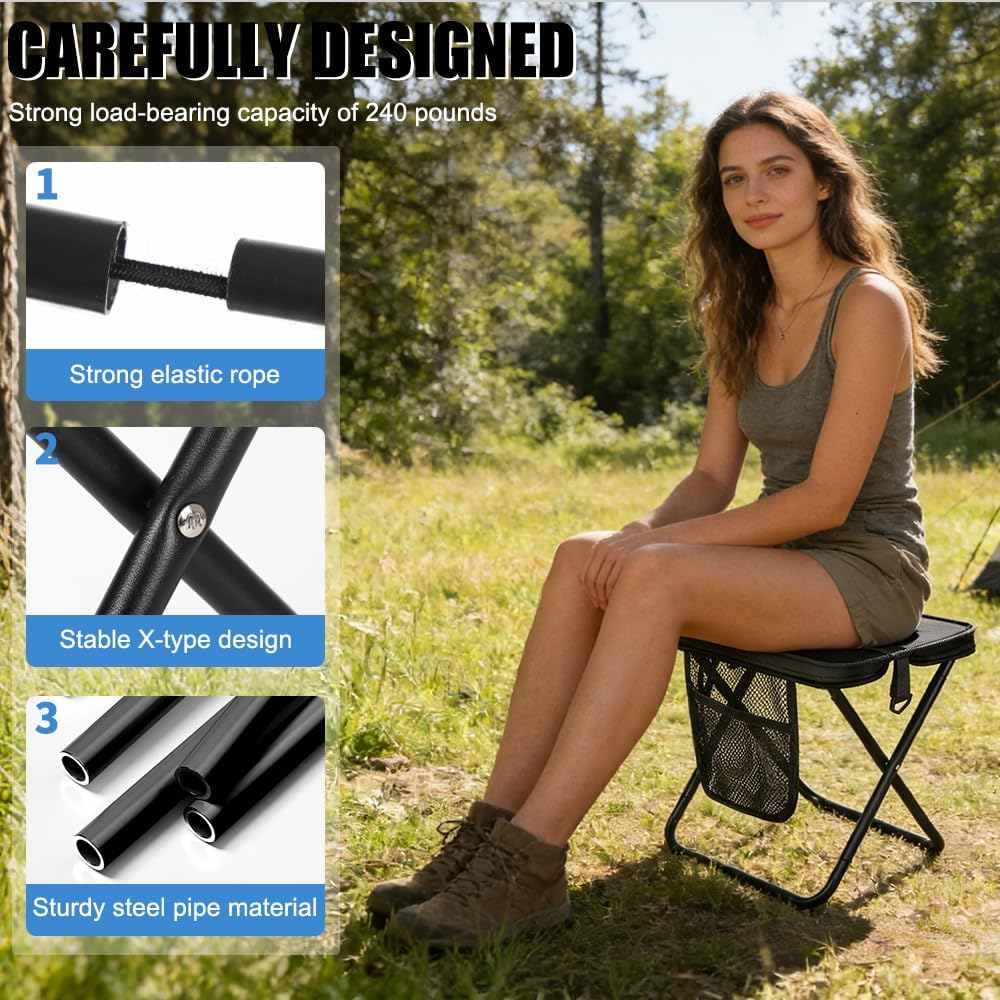 Collapsible Backpack Stool Portable Camping Chair