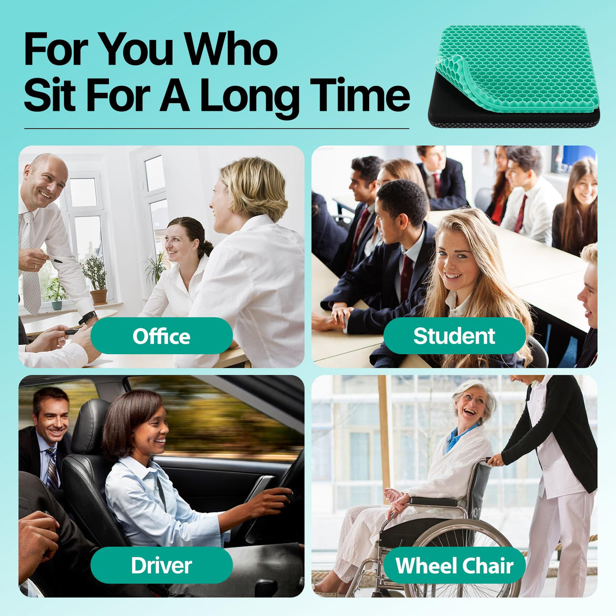 Double Layer Gel Honeycomb Seat Cushion