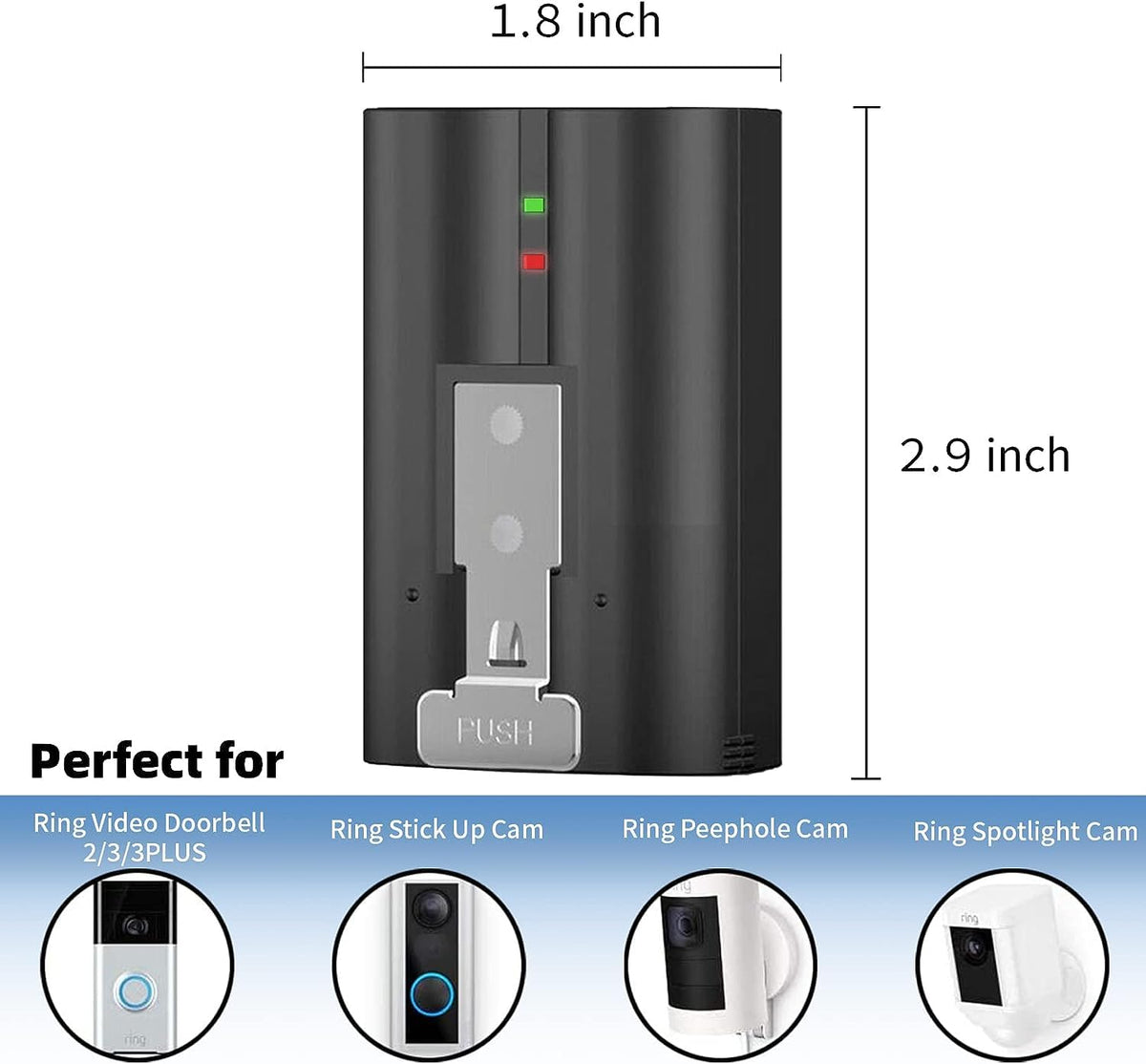 Ring Doorbell Camera Battery – 6040mAh Rechargeable Replacement Battery for Ring Video Doorbell 2, 3, 3 Plus and 4